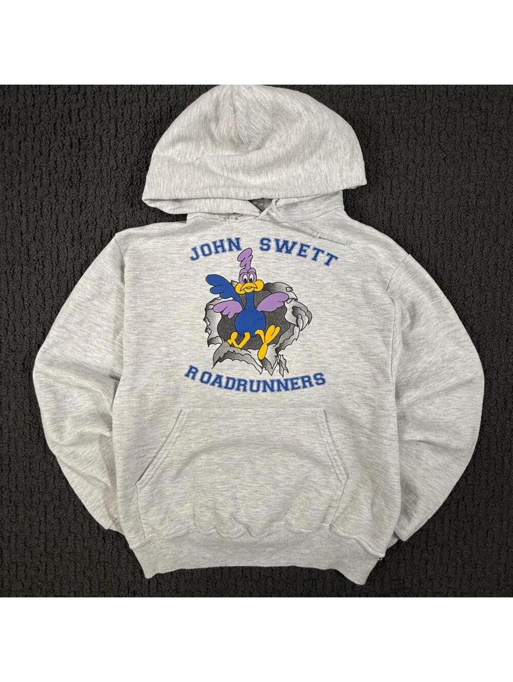 JERZEES Vintage NuBlend Gray Looney Tunes Graphic Hoodie